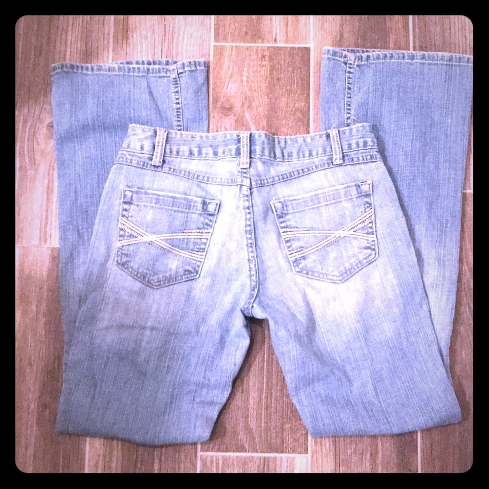 Aeropostale Slightly Distressed Skinny Flare Jeans